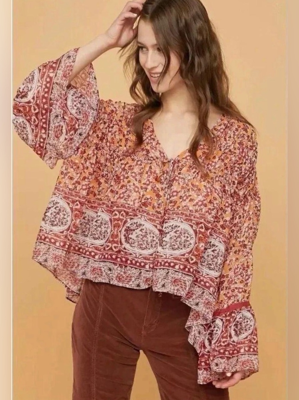 Free People Lorraine Tiered Kimono Top